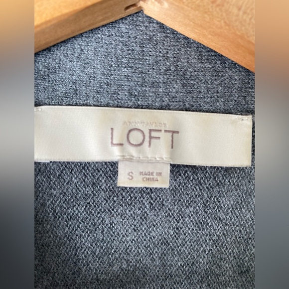 Loft Long Grey Cardigan Sweater Size S - Picture 3 of 5